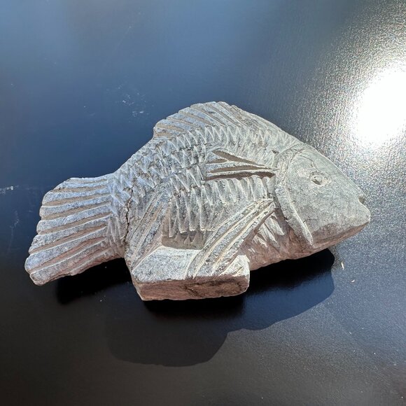 #979 SOAP STONE FISH  SOAP STONE FISH CARVING - Picture 2 of 9